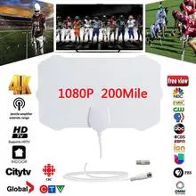 Телевизионные антенны ТВ цифровой HD 200 Миля Диапазон Skywire Крытый 1080 P 4 к 16ft коаксиальный кабель