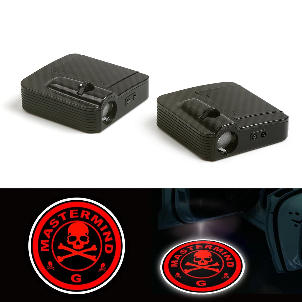 

New Wireless Fit for Red Skull LED Courtesy Car Logo Door Ghost Shadow Laser Projector Light 12V Pair