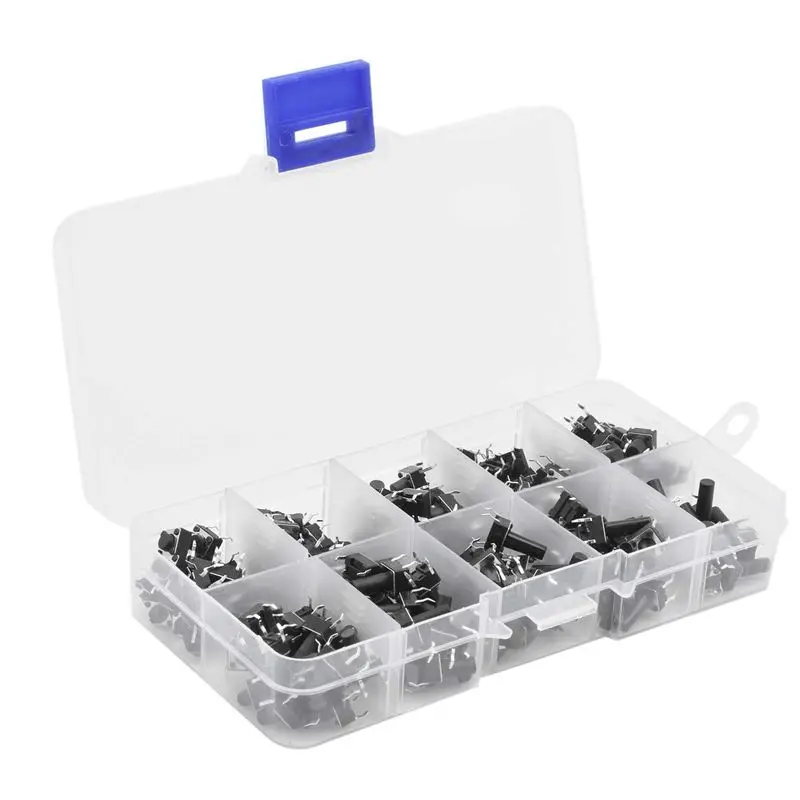 

10 Values 180PCS Tactile Push Button Switch Mini Momentary Tact Assortment Kit