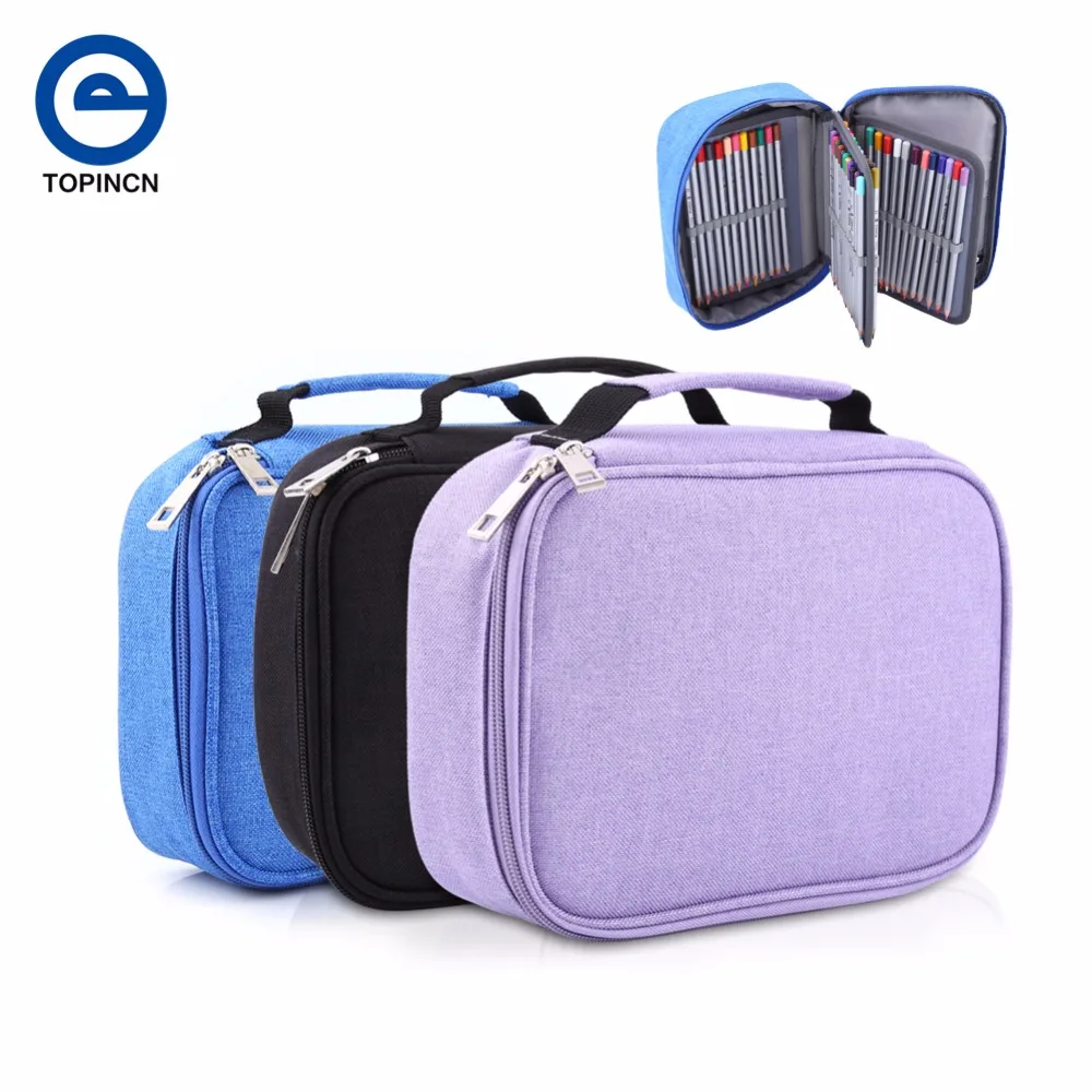 

Pencil Bag Case 72 Slots Office Fashion Pencil Storage Pouch Drawing Tools Stationery Portable Bag Art Supplies Organizers