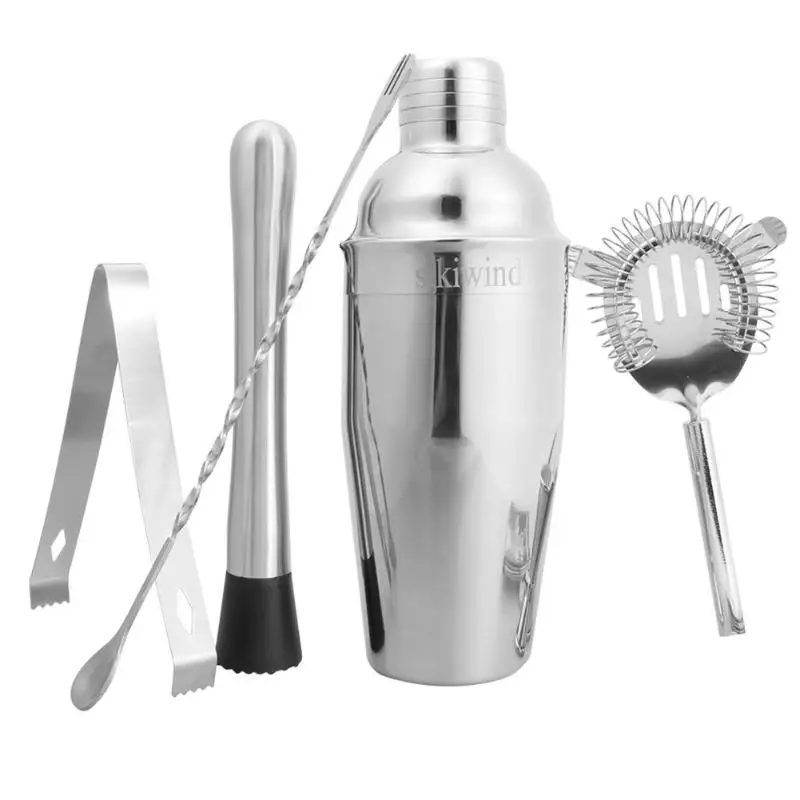 

6pcs 750ML Stainless Steel Cocktail Shaker Mixer Drink Bartender Browser Kit Bars Set Tools