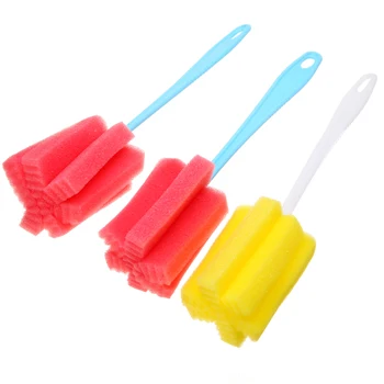 

3pcs Plastic Sponge Brush Long Handle Brushes Bottle Glass Cup Washing Cleaner For Kitchen Cleaning Tool