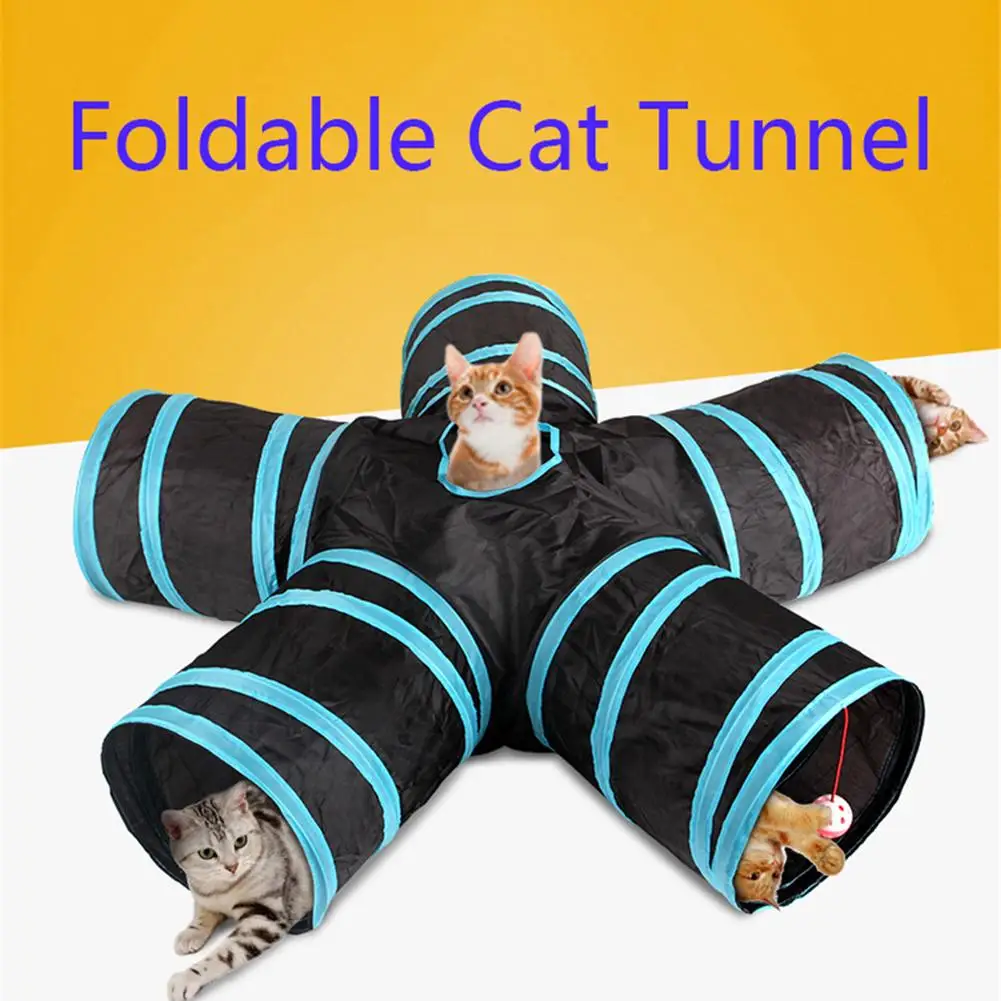 

Hot 2/3/4/5 Holes 12 Colors Foldable Pet Cat Tunnel Indoor Outdoor Pet Cat Training Toy for Cat Rabbit Animal Play Tunnel Tube