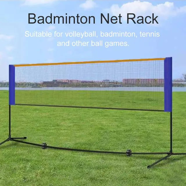 6.1M Badminton Tennis Net Stand Frame Net Rack Adjustable Portable Easy Carry
