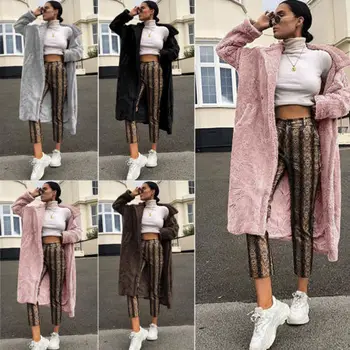 

Womens Winter Teddy Bear Pocket Fluffy Coat Fleece Fur Jackets Outerwear