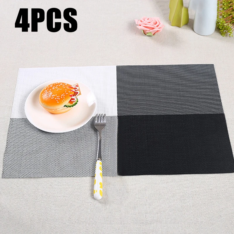 4 قطعة مجموعة طاولة طعام الحصير المفارش PVC مفرش المفارش قابل للغسل مقاومة للحرارة غير زلة