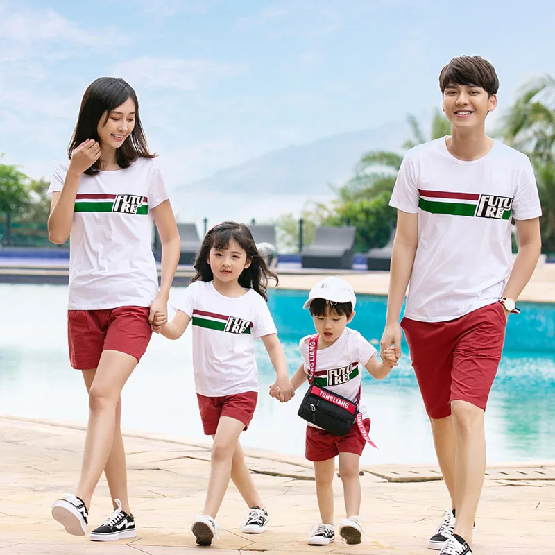 

Matching Family Clothing 2019 Summer Style Father Son Mother Daughter Clothes Set Men Women Child Cotton T-shirt Short Pants