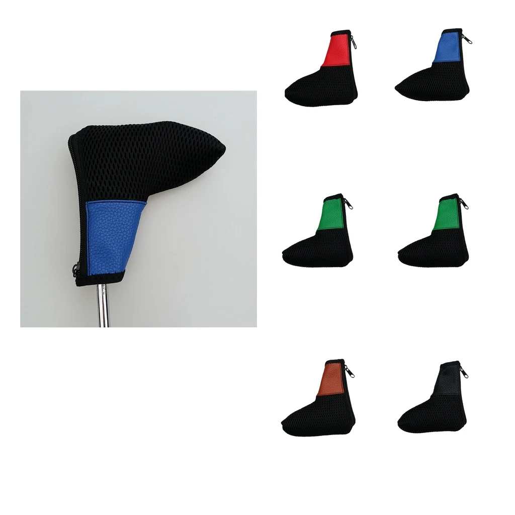 Durable Mesh Blade Head Cover Golf Club Putter Headcover with Zipper Close Lightweight Protector Bag Accessories | Спорт и