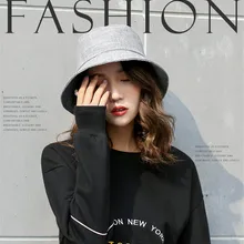 Летняя Корейская женская панама хлопковое белье сплошной цвет рыболовные кепки пляжные солнцезащитные кепки для улицы козырек Дамская складная шляпа рыбака