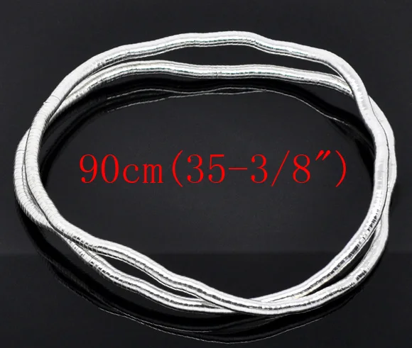 DoreenBeads 2 посеребренные гибкие ожерелья из змеиной цепи 90 см (B11323) yiwu|necklace apple|necklace