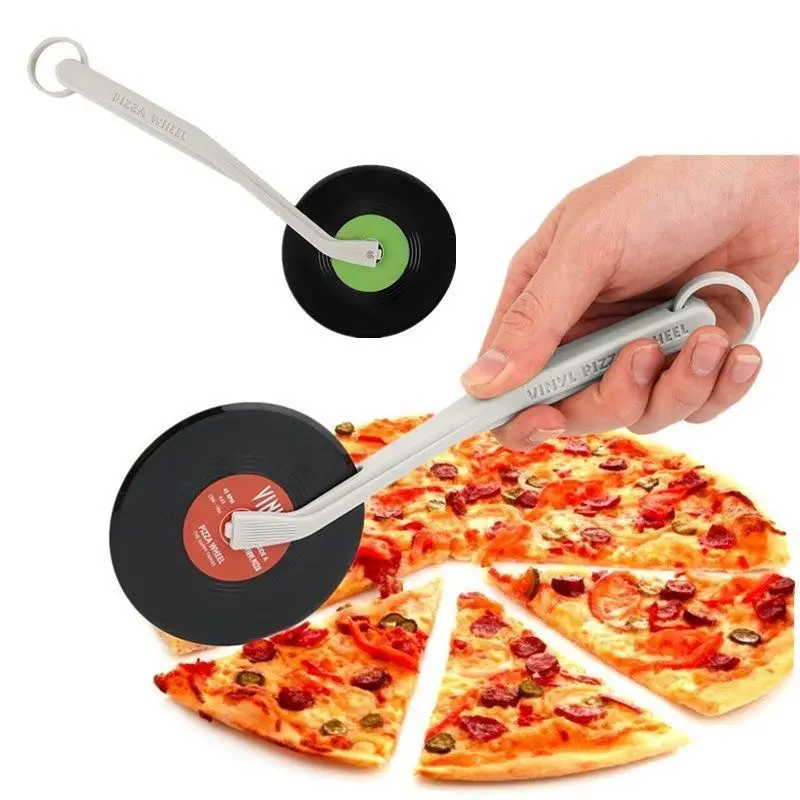 Creative Slicer Record Player Pizza Cutter Vinyl New CD Design Wheels Roller Knife Tools | Дом и сад