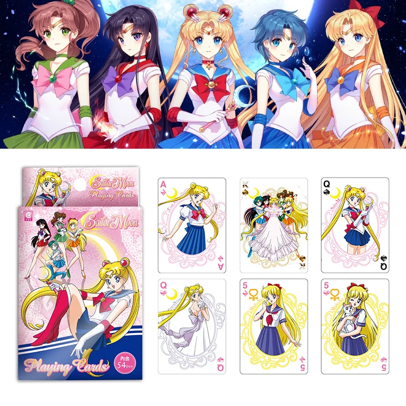 

2019 New SGDOLL Sailor Moon Crystal 25th Anniversary Official Licensed Tarot Card Poker Cards Playing Cards Book Gifts 54pcs/set