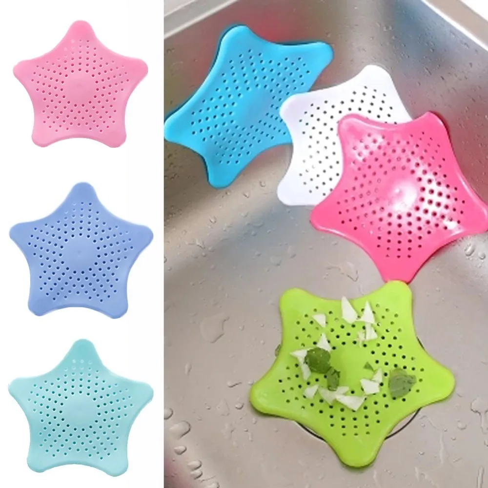 

1Pc Star Sewer Outfall Strainer Bathroom Sink Filter Anti-blocking Floor Drain Hair Stopper Catcher Kitchen Bathroom Accessories