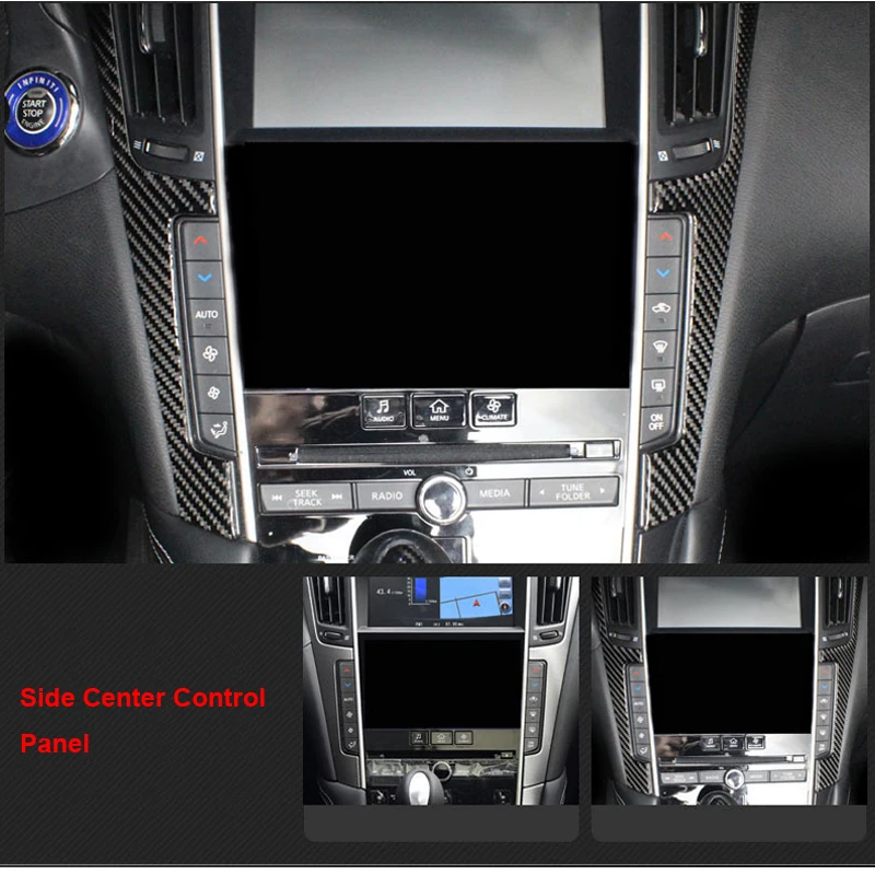 

Real Carbon Fiber Car Stereo Side Screen Panel Cover Trim fit for Infiniti Q50