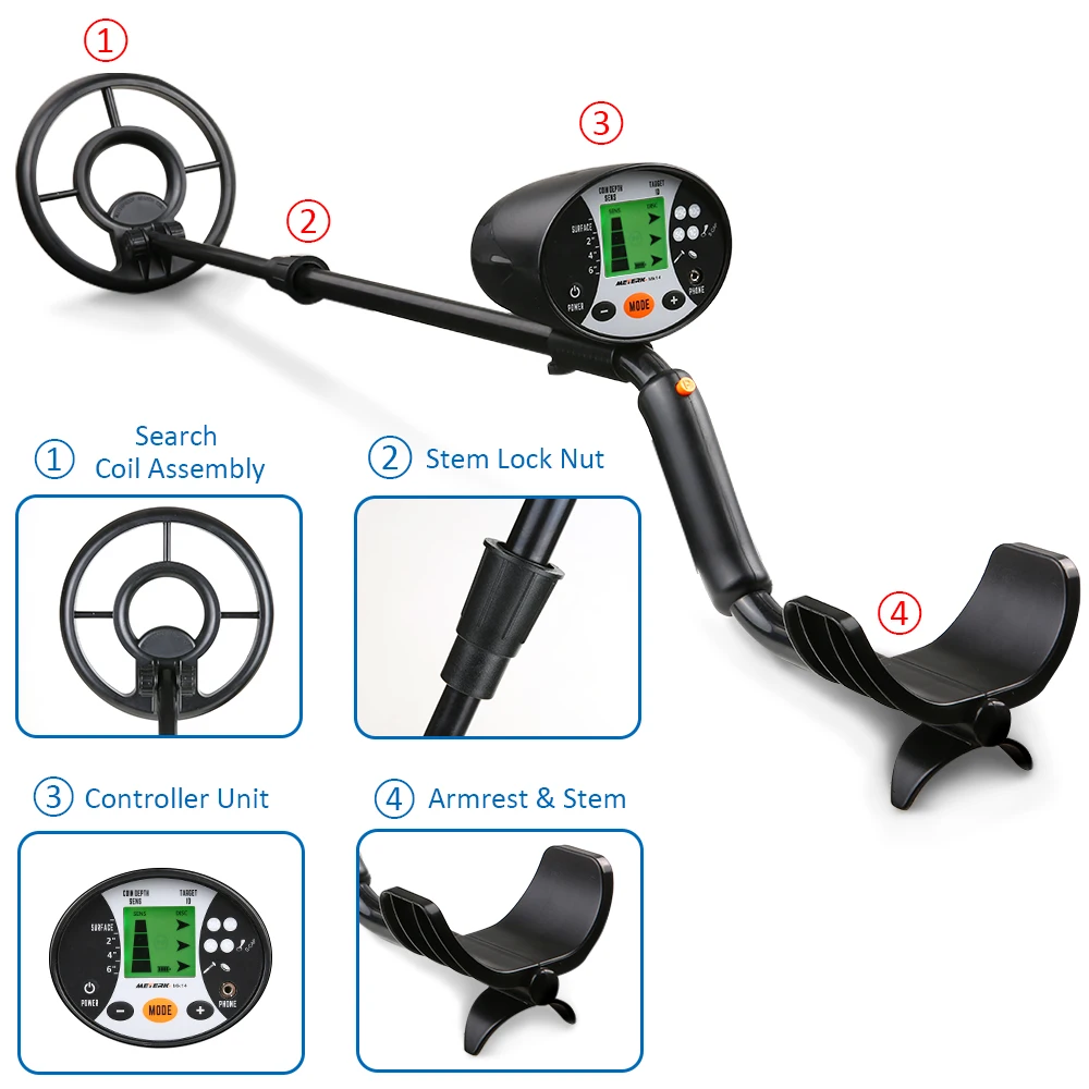 Метерк Высокая чувствительность Высокая производительность металлоискатель Подземный металлоискатель золотоискатель Охотник за сокровищами металлоискатель