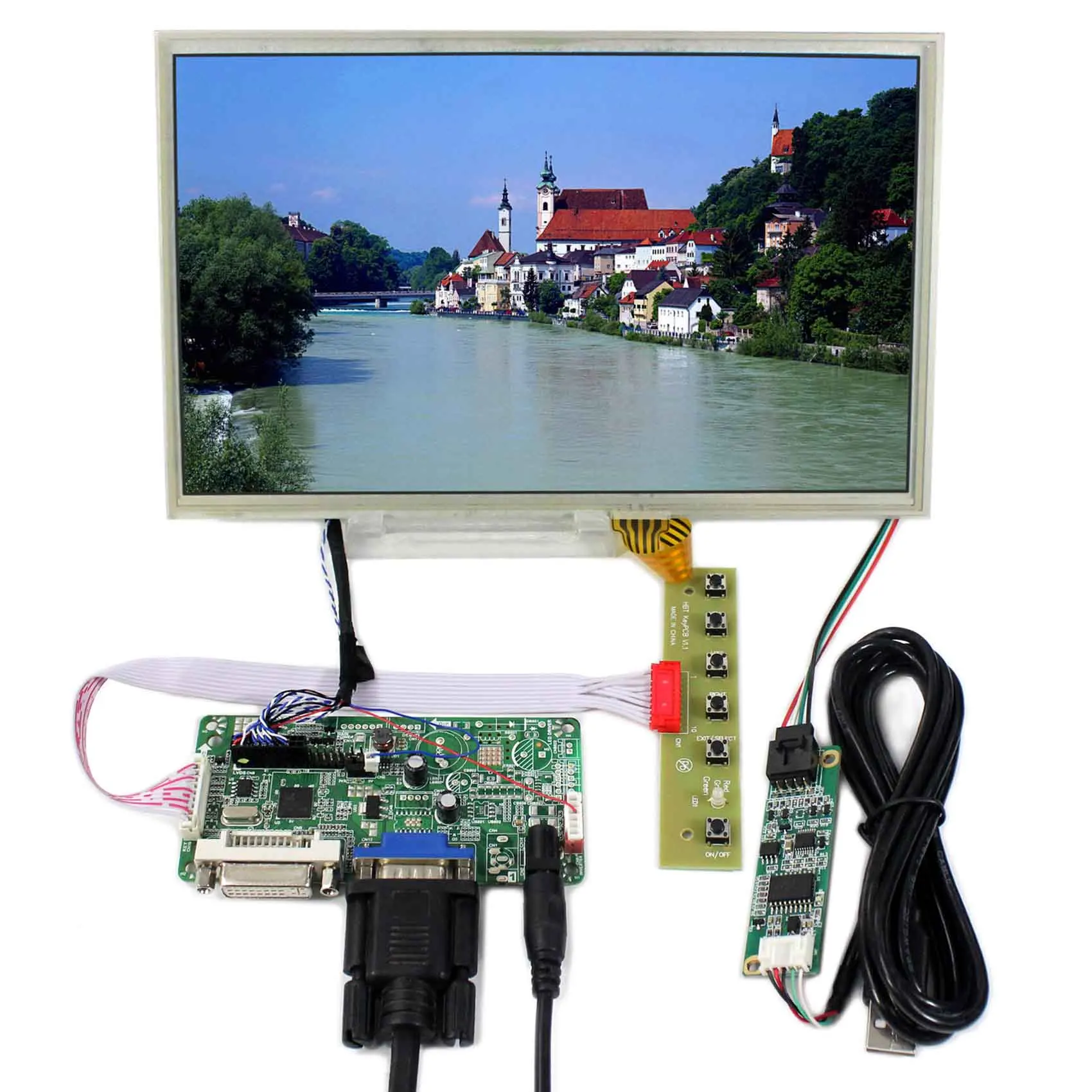 10.2inch HSD100IFW1 Touch screen 1024x600 VGA DVI Audio LCD Controller