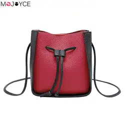 Хит цвет плеча небольшой сумки повседневное для женщин Drawstring Crossbody кожаная сумка bolsa feminina