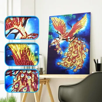 

HUACAN Special Shape Diamond Painting Phoenix 5d Diamond Embroidery Animal Diamond Mosaic Kit Partial Picture Rhinestone