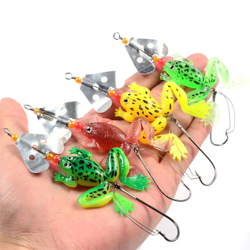VERTVIE Fishing Lure Set 4pcs/LOT Rubber Soft Fishing Lures Bass