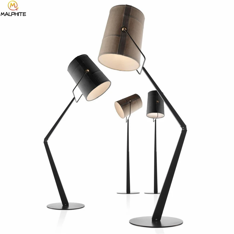 

Modern Iron Stooping LED Floor Lamp For Living room Rotatable Linen Lampshade Minimalism standing lamp Lustre Lighting luminaire