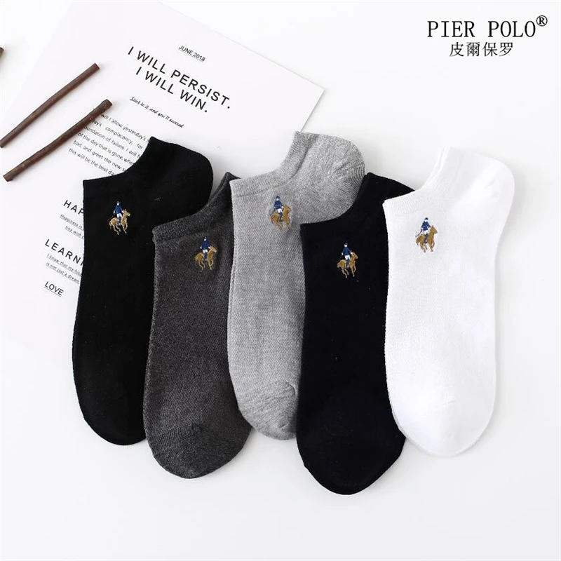 Pier Polo новые модные мужские носки-лодочки цветные повседневные хлопковые короткие носки мужские лучшие подарочные носки низкая цена прямые продажи 5 пар