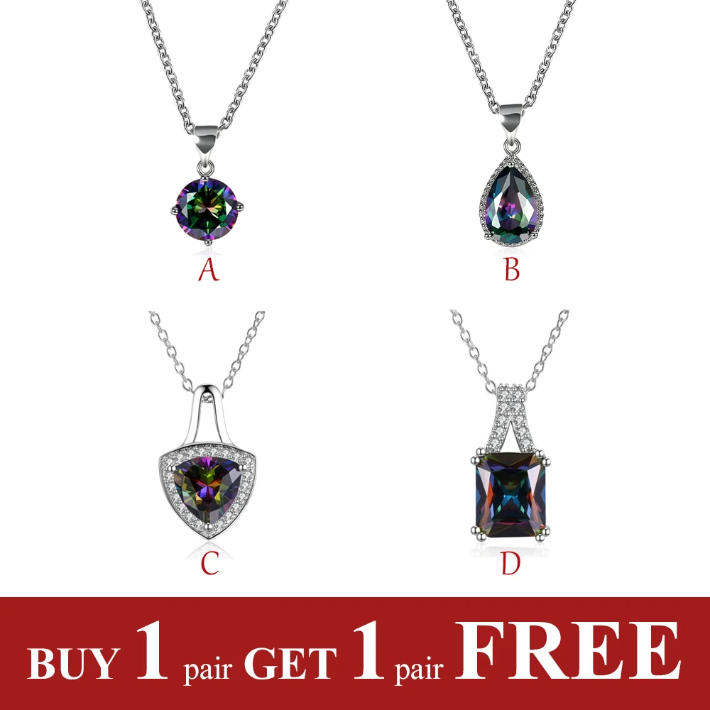 

Fashion Vintage Design Pendants Necklaces For Women Zirconia Muti-color Round Necklace Silver Color Statement Necklace Jewelry