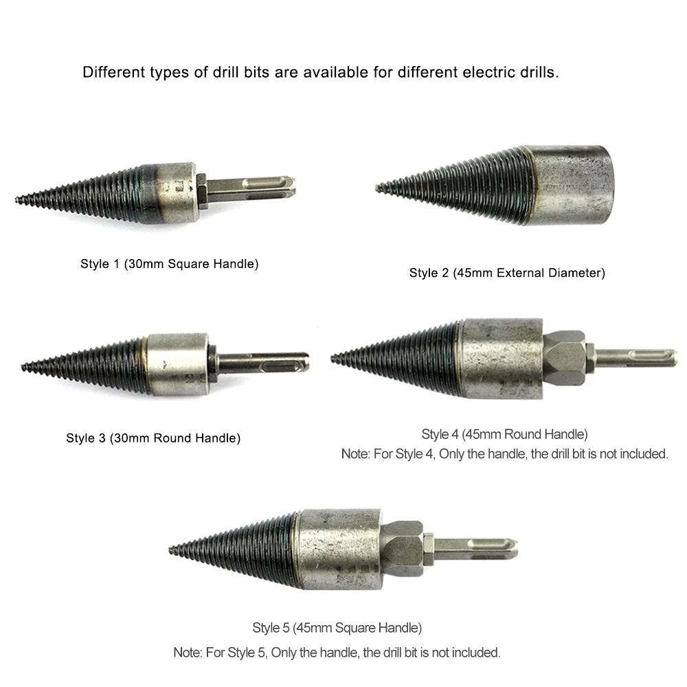 

Firewood Drill Bit Drill Bits Splitting Cones Log Wood Splitter Screw Drilling Woodworking Tools Accessories For Carpentry Farm