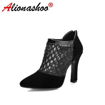 

Women Summer Boots Sandals Sexy High Heels Ankle Boots Summer Pointed Toe Thick High Heels Bota Feminina Women Pumps Large Sizes