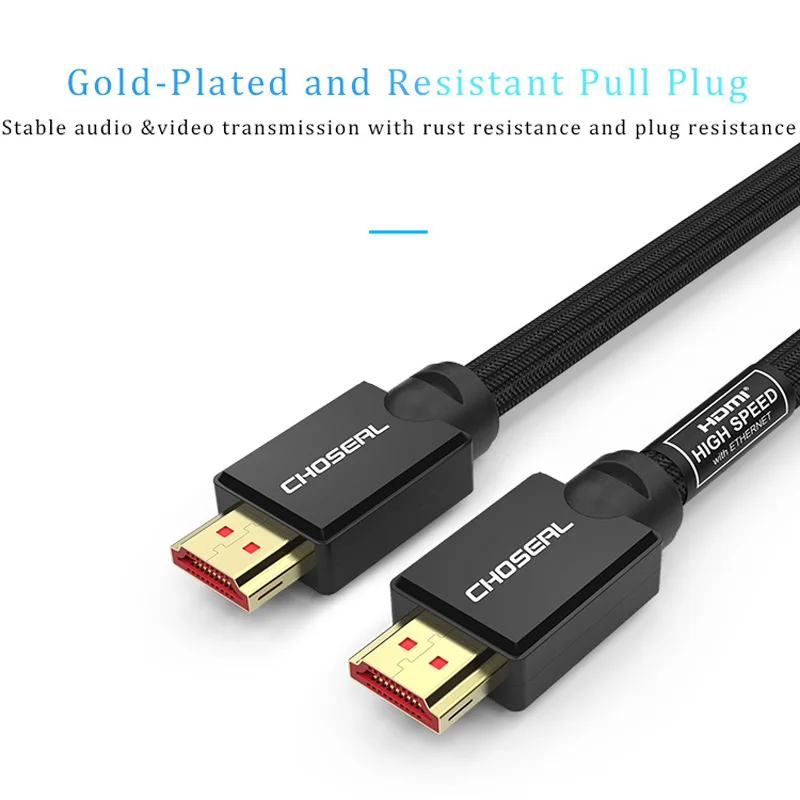 CHOSEAL 4K HDMI кабель высокоскоростной 18 Гбит/с 2 0 3D Ethernet 26AWG Плетеный шнур для apple tv PS4/PS4
