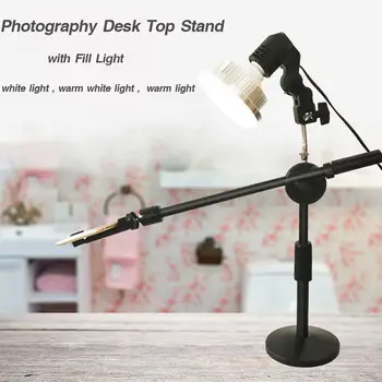 

Mobile Phone Bracket Flexible Photography Desk Top Stand with Fill Light for Phone Living Camera Shooting Photography Accessory