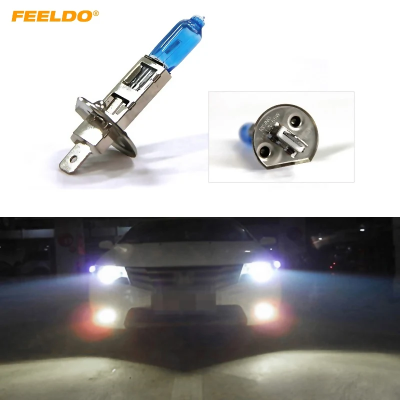 

FEELDO 20pcs 12V 55W White H1 Car Fog Lights Halogen Bulb Headlights Lamp Car Light Source Parking