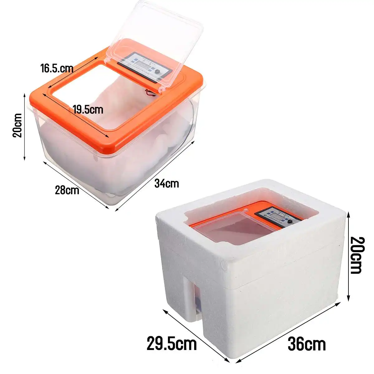 40pcs Egg Incubator Digital Automatic Cock Poultry Hatcher Temperature Control Good Insulation Performance Foam + Plactic 40pcs Egg Incubator Digital Automatic Cock Poultry Hatcher Temperature Control Good Insulation Performance Foam + Plactic