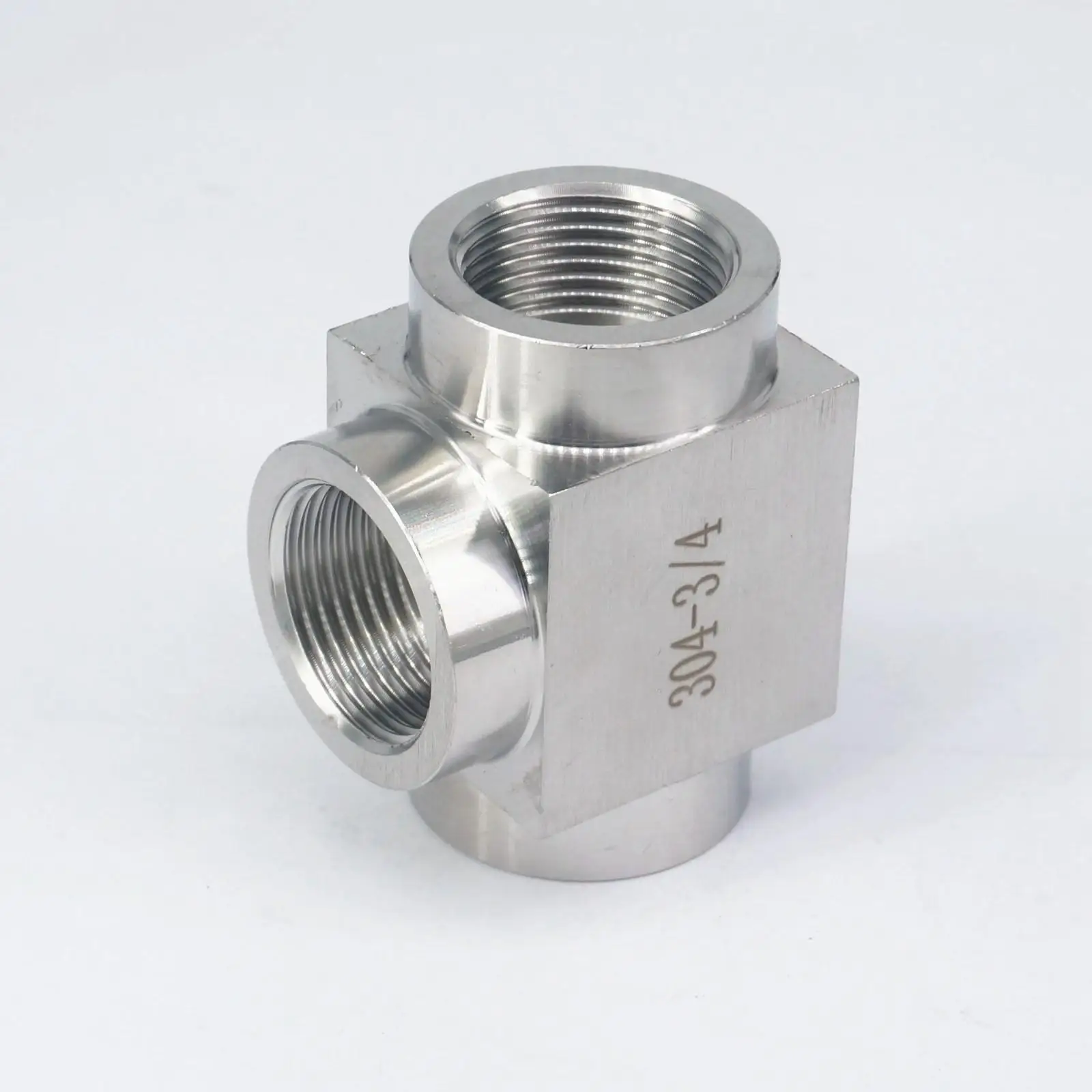 Равный 3/4 &quotBSP Женский тройник с резьбой 3 способа 304 фитинги из нержавеющей стали