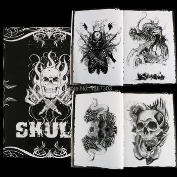 

Newst 76 Pages A4 Tattoo Book Black Sexy Skull Design Sketch Flash Book Tattoo Flash Sketchbook Free Shipping-B5