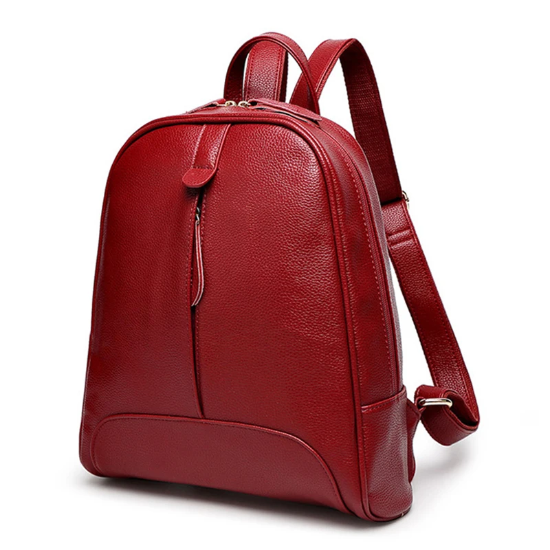 

Fashion Women Backpack Zipper Bag For Girl Summer Style Female Designer Backpack(Red)