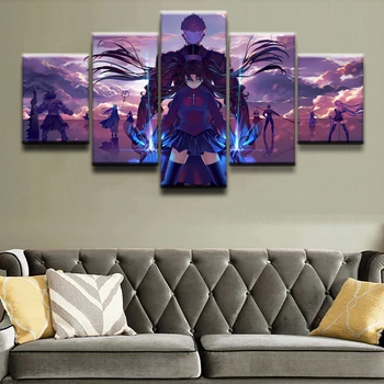 

Home Decorative Framework Canvas HD Printed 5 Pieces Fate Stay Night Archer Rin Tohsaka Wall Art Pictures Animation Poster