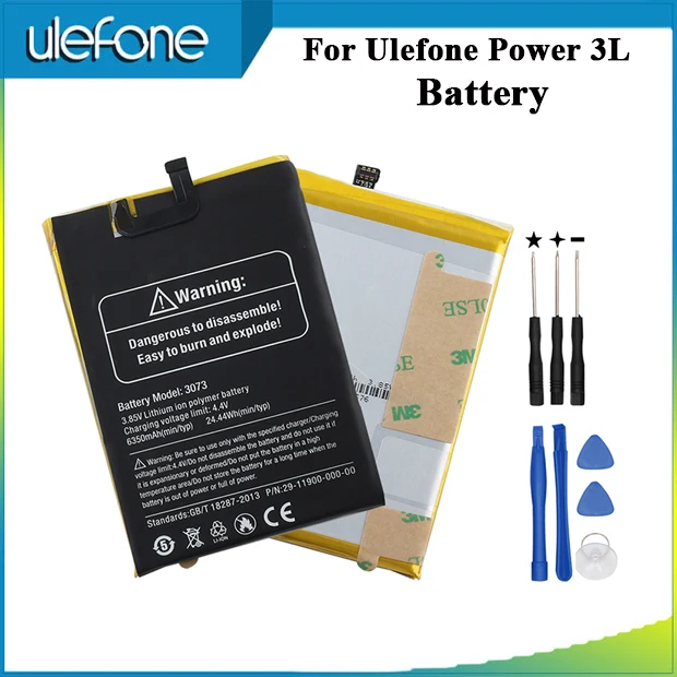 

Ulefone For Ulefone Power 3L Battery 6350mAh High Capacity Replacement Accessory Accumulators +Tools For Ulefone Power 3L Phone
