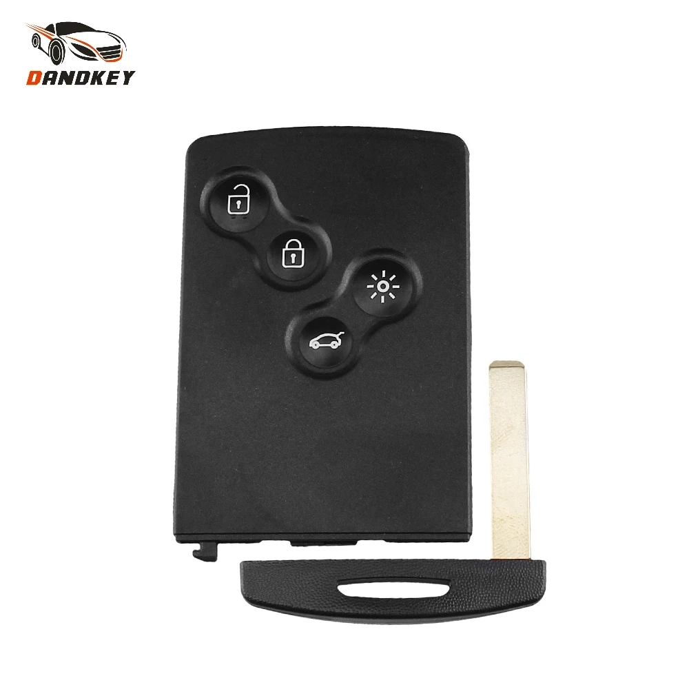 

Dandkey 4 Button Remote Smart Card Key Shell For Renault Laguna Koleos Clio Megane Key Fob Case WIth Insert Small Key Blade