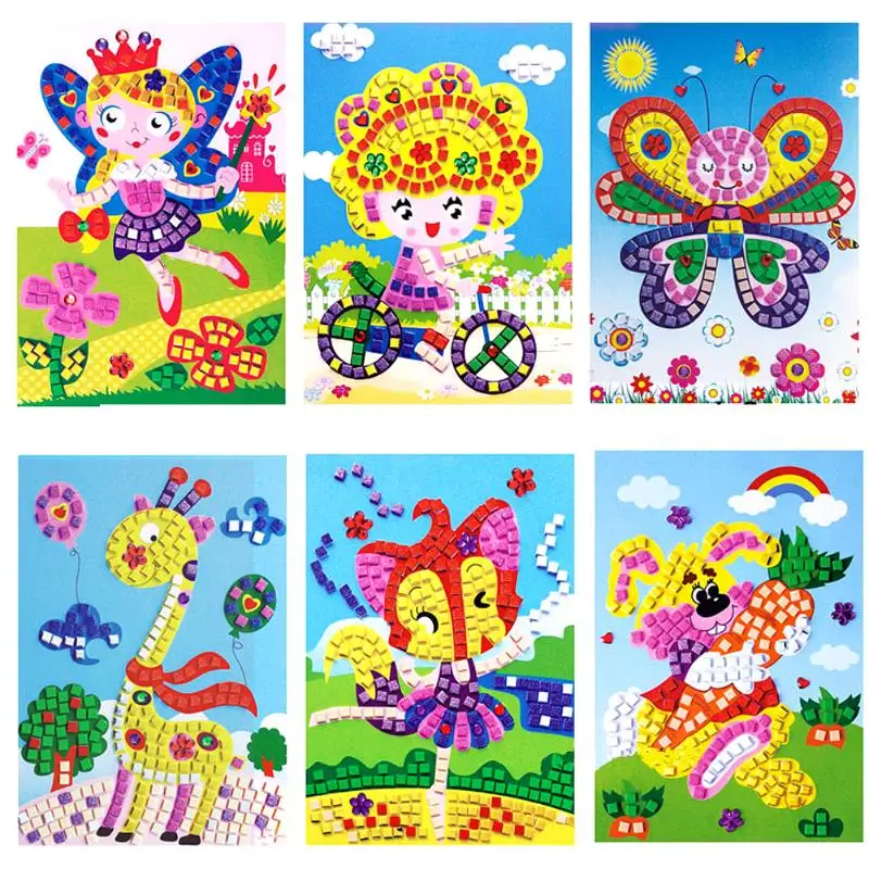 

3D Foam Mosaics Sticky Crystal Art Princess&Butterflies Sticker Game Craft Art Sticker Kids Children GiftIntelligent Development