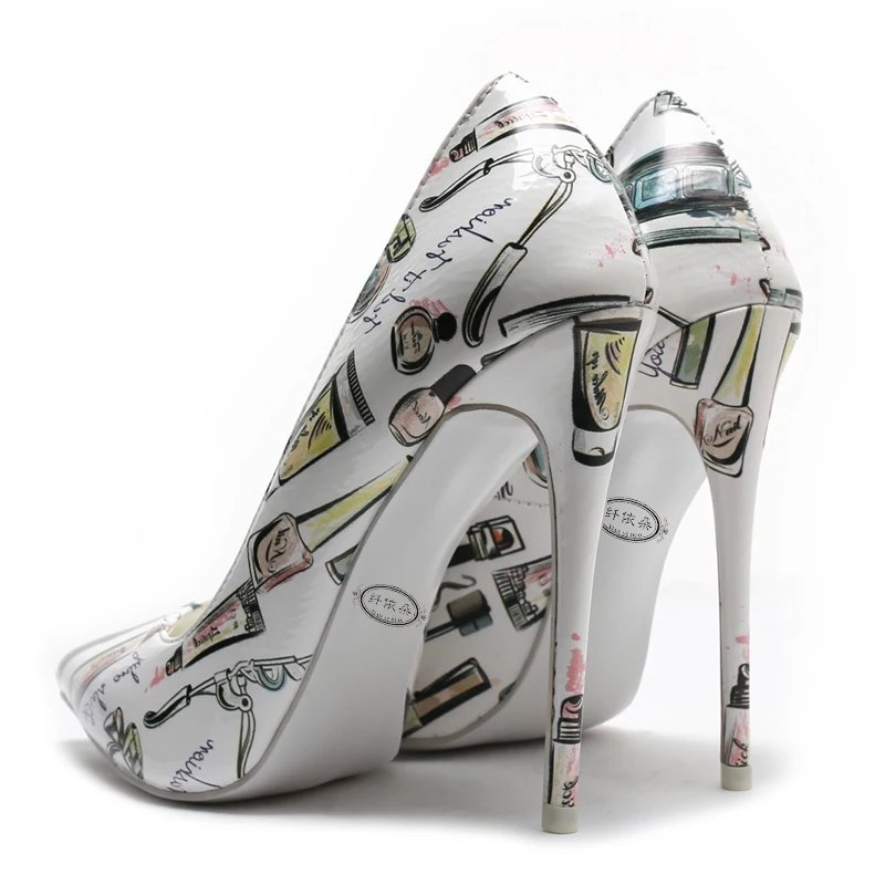 45 Frühling High Größe a439 Plus Party Pumpen Print Leder 2019 Schuhe Sexy Mode Frauen Heels Ultra 34 Dünne Patent Spitz g8qxxUBA