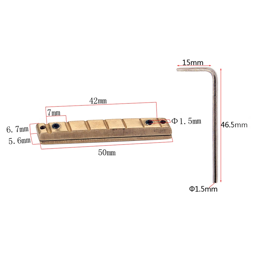 Регулируемый звонок Латунная гайка гитара латунный мост Гайка акустические запасные части для гитары
