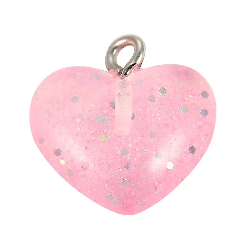 Cute Colorful Shine Love Heart//Horse Horn Resin Charms Fit DIY Bracelet Necklace