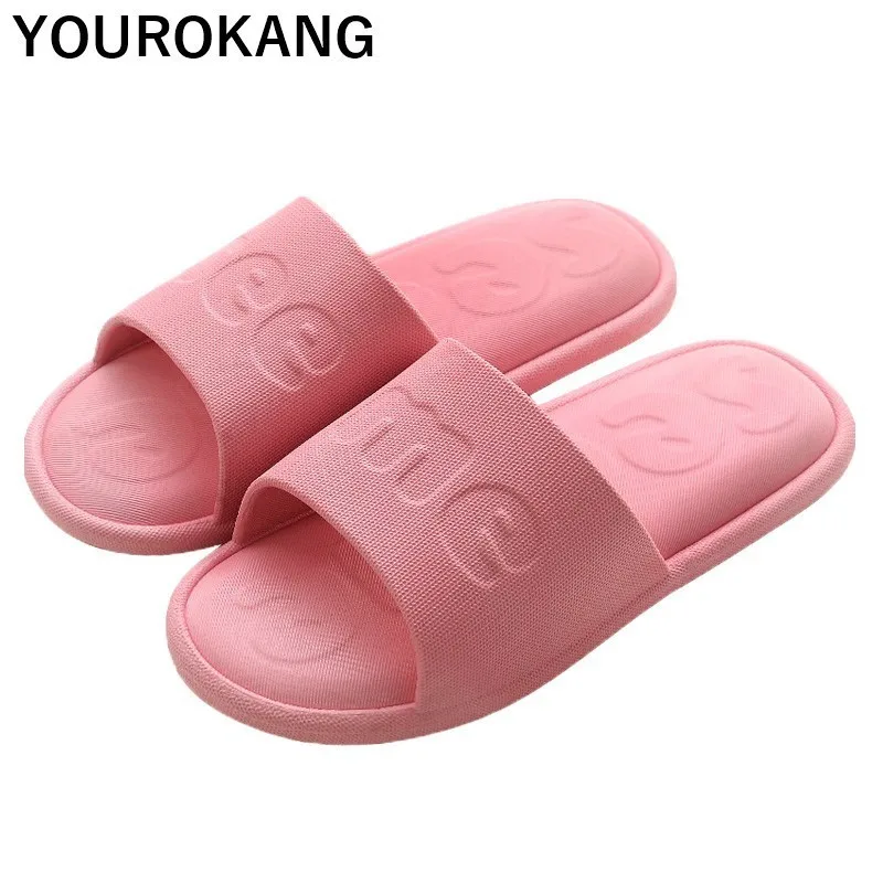

2019 Summer Women Home Slippers Indoor Floor Bedroom Household Slippers Soft Concise Non-slip Bathroom Shoes Flip Flops Unisex
