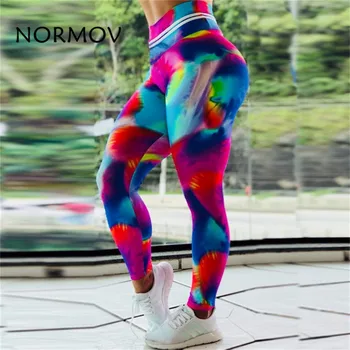 

CHRLEISURE Women Colorful Stitching Print Sexy Leggings Fashion High Waist Workout Polyester Leggings Slim Fitness leggings