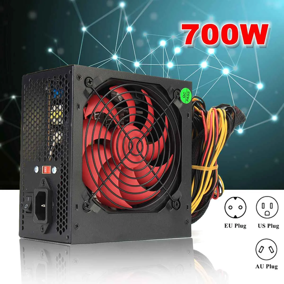 ماكس 700 W PCI SATA 110 V-230 V ATX 12 V الألعاب PC امدادات الطاقة 24Pin/موليكس /Sata 12 سنتيمتر مروحة وحدة إمداد الطاقة للكمبيوتر 80 + الذهب