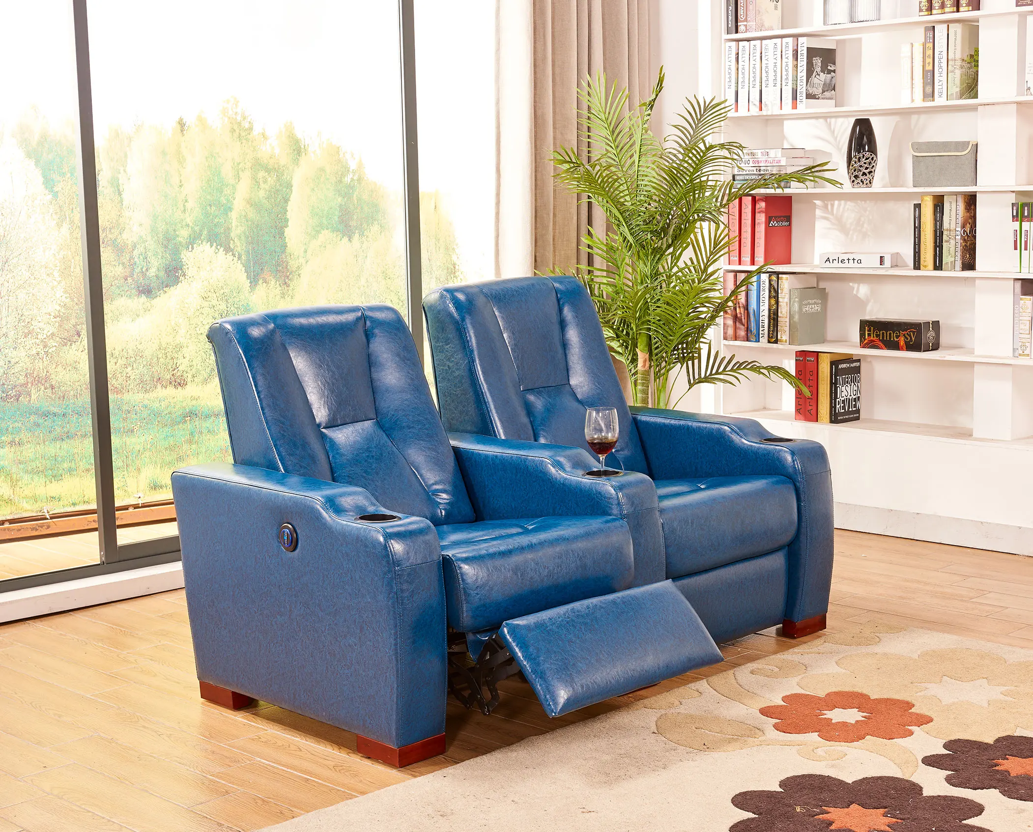 

Genuine Leather Electric Riser Recliner Arm Chair inclining sofa With Remote Control