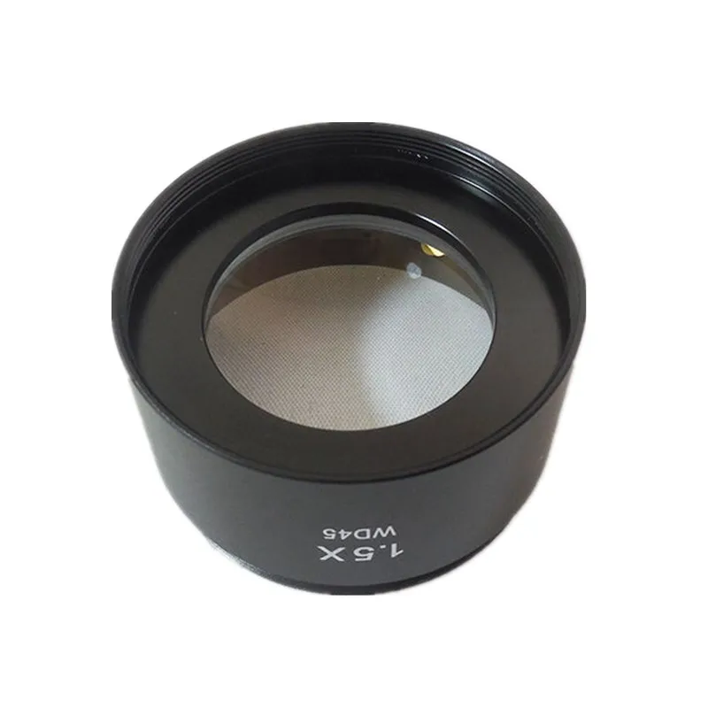 1.5X Barlow Auxiliary Objective Lens for Stereo Microscope with Working Distance 45mm Optical Lens Mounting Thread M48 x 0.75