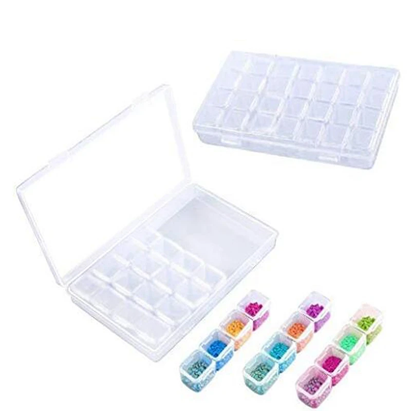 

Box 5 Packs 28 Grids, 5D Siamond Box And Cross Stitch Tools Accessory Containers Diy Art