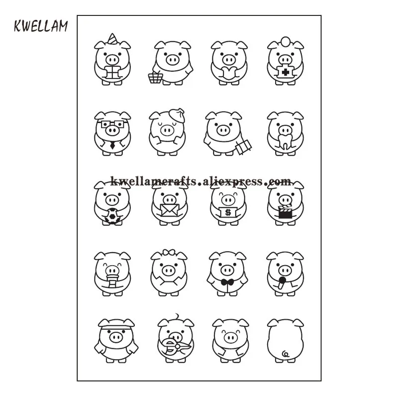 

Cute Pig Scrapbook DIY photo cards rubber stamp clear stamp transparent stamp 10x15cm KW7092501