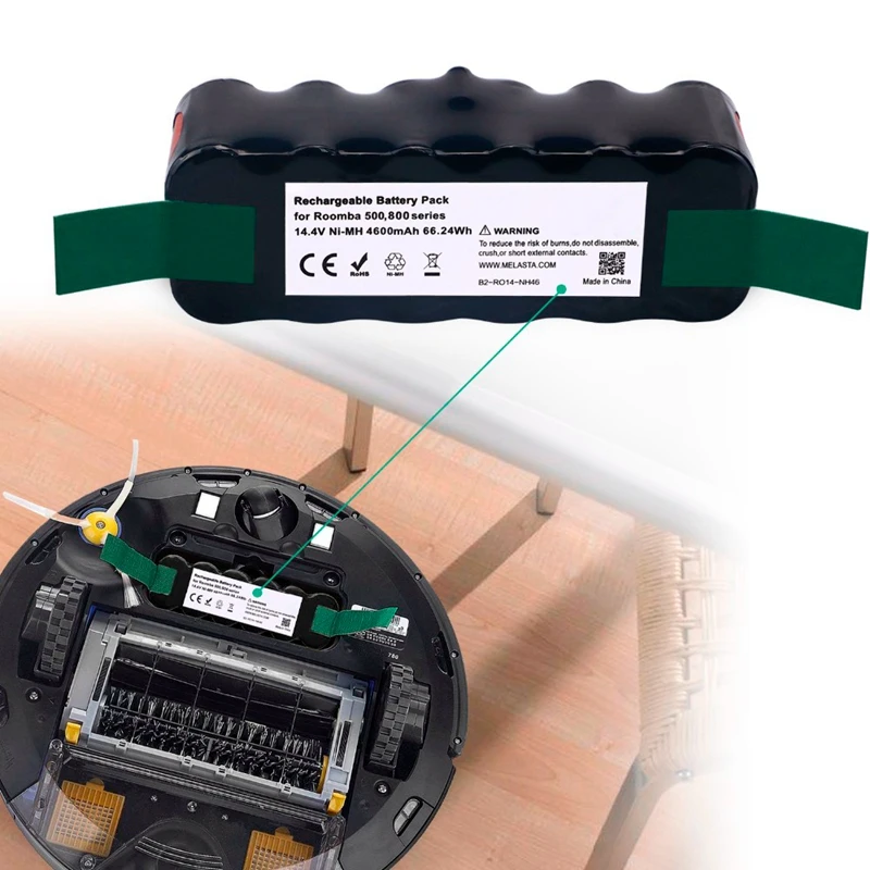 

4.6Ah 14.4V Nimh Battery For Roomba 500 600 700 800 Series 510 530 550 560 610 620 650 770 780 790 870